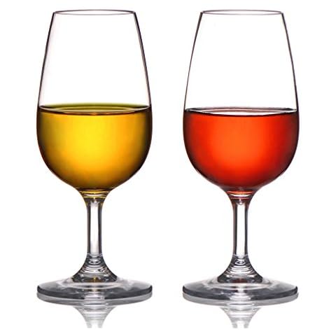 MICHLEY Plastic Small Wine Glasses Unbreakable Shatterproof Camping Glasses 100% Tritan-Plastic 230 ml Reusable Wine Goblets for Party Outdoors Set of 2 Cover