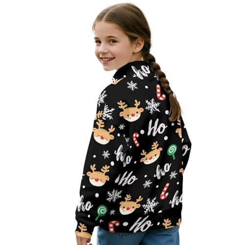 Girls 1/4 Zip Pullover Sweatshirt Fall Long Sleeve Athletic Top, Comfortable Casual Knit Sportswear for Kids 5-14Y2