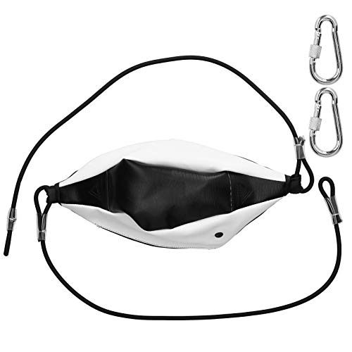 Double End Boxing Ball, Speed Punch Bag for Reflex Training, High - Elastic PU Leather Hanging Boxing Training Ball with Hooks for MMA, Fitness, and Hand - Eye (Black White)