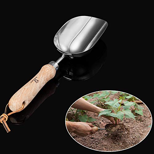 YAPASPT Garden Tools,Hand Scoop Trowel - Gardening Soil Scoop Wood Handle Shovel - Classic Spade Tool