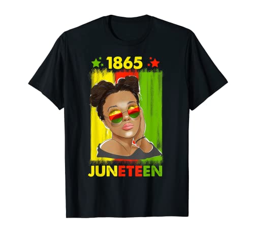 Juneteenth 1865 Black Queen Afro Girl Crown orgulho preto t-shirt