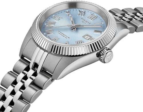 Image of Tissot Ballade Powermatic 48 COSC 30mm, Swiss Automatic Watch for Women, Stainless Steel Case, Blue Dial, T1562081135300