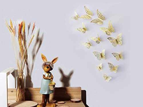 Pinkblume Gold Butterfly Decorations Stickers 3D Butterfies Wall Decor Diy Home Decorations Removable Wall Decals Murals For Home Living Room Babys Kids Bedroom Showcase Nursery Art Decor (36Pcs) #TOP2