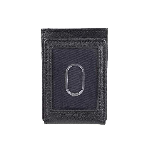 Tommy Hilfiger Mens Leather Slim Front Pocket Card Case Wallet, Black, One Size Us #TOP3