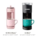 Keurig K-Mini Mate Single Serve K-Cup Pod Coffee Maker, Brews Up to 12 oz Cup, Compact Portable Coffee Machine for Small Spaces, Great for Dorms & Offices, Pink Sands