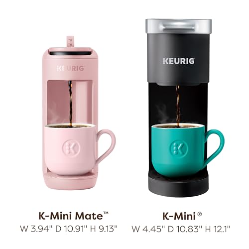 Image of Keurig K-Mini Mate Single Serve K-Cup Pod Coffee Maker, Brews Up to 12 oz Cup, Compact Portable Coffee Machine for Small Spaces, Dorms & Offices, Pink Sands