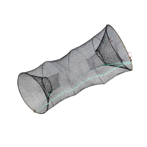 ROMISBABA 折りたたみ式 メッシュトラップネット 高精ナイロン製 軽量ポータブル 魚エビカニロブスター用 鋼線補強 折畳み簡単 自動開閉可能