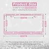 Marco de placa para mujer Amiss Bling, 2 unidades, cristales de strass artesanales, acero inoxidable premium, accesorios para auto con tapas brillantes de diamante (rosa) 4