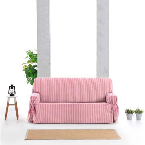 Housse de canapé universelle écru rose au design raffiné et ajusté - 4