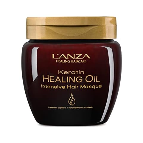 L'ANZA Keratin Healing Oil Intensive Hair Masque for Damaged Hair, Nourishes, Repairs, and Boosts Hair Shine and Strength for a Silky Look, Sulfate-free, Paraben-free, Gluten-free (7.1 Fl Oz) Cover