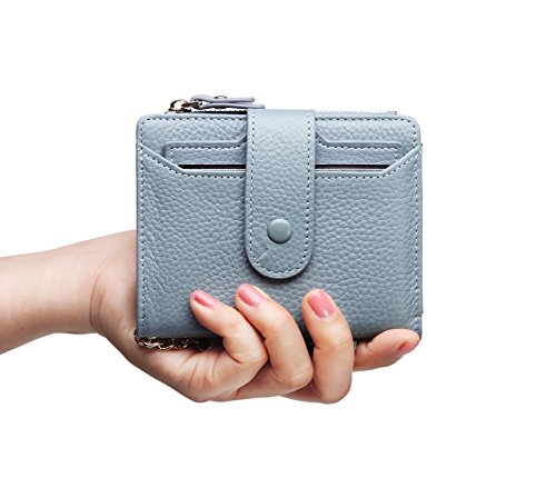 Zooeass Women's Rfid Mini Soft Leather Bifold Wallet With Id Window Card Sleeve Coin Purse(Blue) #TOP5