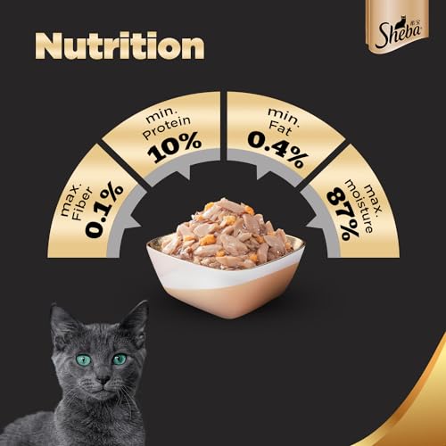Image of Sheba Premium Wet Cat Food for Adult, Fish Mix (Skipjack & Salmon), 35g Pouch (Pack of 4)