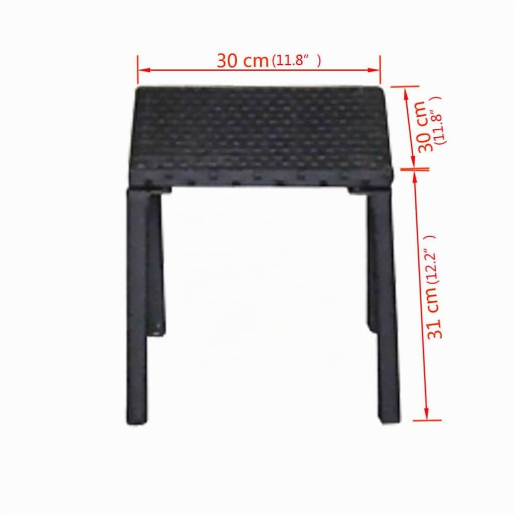 VidaXL Poly - Conjunto de tumbona de ratán, color marrón/negro