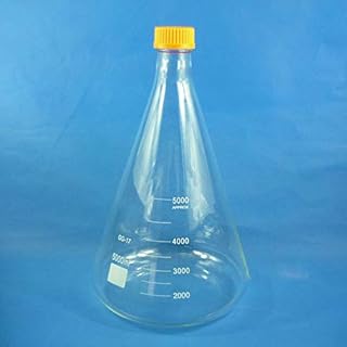 DONLAB MBL-5000 5000ml Thread Erlenmeyer Flask Reagent Bottle with Screw GL45 Cap Graduated Conical Borosilicate Lab Glass