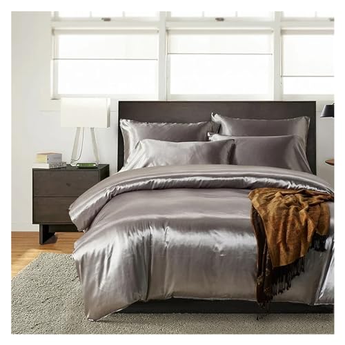 Ensemble de litière satin housse couette silky king pour lit adulte