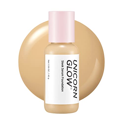 Unicorn Glow Sleek Serum Foundation 214W - Hydrating 2-In-1 Serum + Foundation For A Natural, Airbrushed Look, Hyaluronic Acid Hydrating Foundation #TOP4