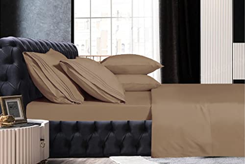 Image of Mocassi Queen Sheet Set - Luxury Hotel 1800 Premier Bedding Sheets & Pillowcases - Ultra Soft Breathable & Cooling Bed Sheets - Deep Pocket - Wrinkle Resistant - 6 Piece Set - Queen, Taupe