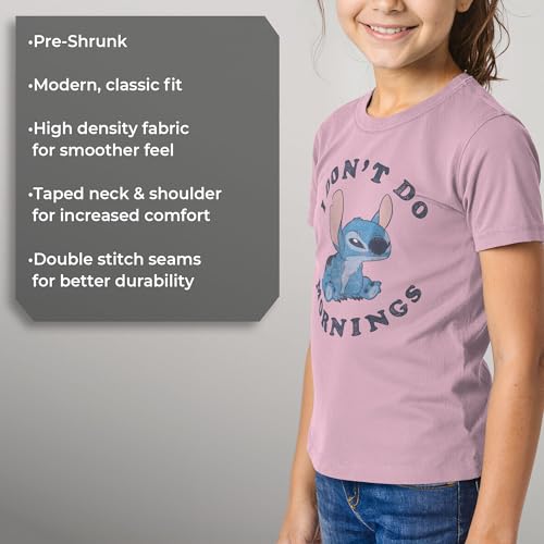 Image of Disney Girls Lilo & Stitch Stitch Mornings Girl's Solid Crew Tee