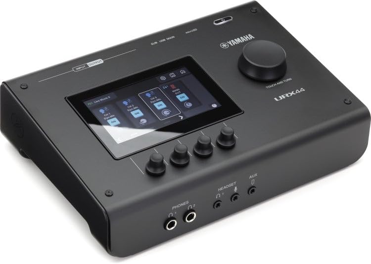Image of Yamaha URX44 6-In / 4-Out Dual USB-C Audio Interface With Touchscreen, Includes Cubase Al, WaveLab Cast, Basic FX Suite, and Steinberg Plus Software Bundle, Black URX44 B | 4 Urx Mic Preamps, Plus 48V, 4.3 Touchscreen, Includes Cubase AI and Wavelab Cast