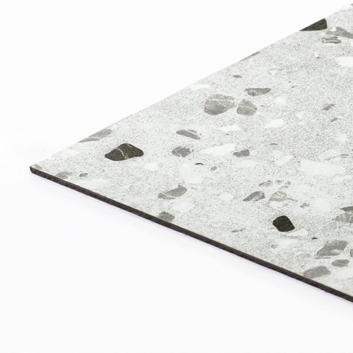 HotDecor 30PCS Gray White Terrazzo Peel and Stick Floor Tiles