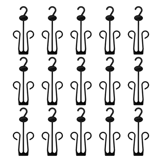 LIOOBO Pack of 15 Shoe Display Hook Shoes Drying Rack Plastic Shoes Hanger for Shop Home Supermarket Mall Black