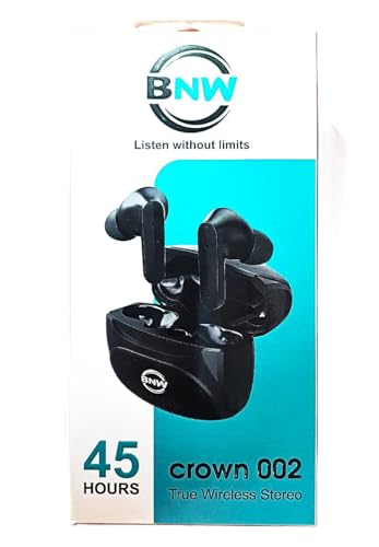 Image of BNW Wireless Sports Earbuds, Black Silicone in-Ear Design with Touch Controls, Water Resistant, Voice Control, Bluetooth 5.0, for Workout and Jogging, 4.2x2.5x2.5 cm