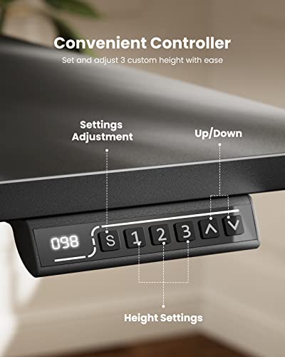 Marsail Electric Standing Desk Adjustable Height, 55 * 24 Inch Sit Stand Up Desk For Home Office Furniture Computer Desk With 4 Memory Presets, Headphone Hook #TOP3