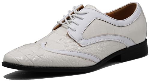 ODN Men's Alligator Crocodile Print Oxfords Fashion Lace Up Dress Shoes2