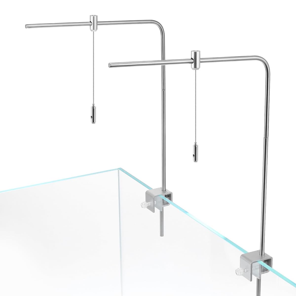 Soporte colgante de luz de acuario de aleación de aluminio plateado para accesorios de iluminación de peceras