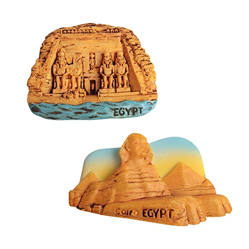 Imanes decorativos de resina Egipto 2 pcs Aswan Abu Simbel miniatura 1