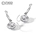 T400 Crystal Round Drop Earrings Lever Back Gift for Women Dangle Earrings