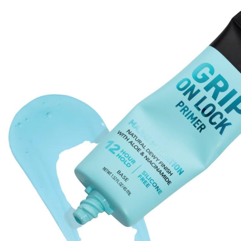 Grip On Lock Water-Based 12-Hour Face Primer, Hydrating, Aloe Vera, Niacinamide, 1-Pack