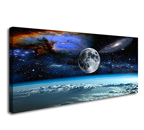 XXM WallArt FC2550 Space View From Earth Canvas Wall Art Landscape Modern Decor for Living Room, Bedroom, Kitchen, Home and Office
