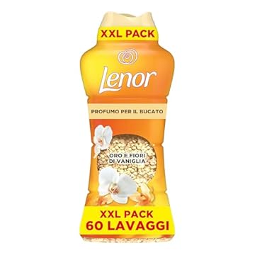 Lenor Profumatore Bucato Lavatrice, MAXI FORMATO, Oro e Fiori di Vaniglia, XXL PACK 735g