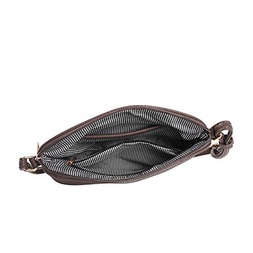 Image of SG SUGU Lunar Lightweight Medium Dome Crossbody Bag Shoulder Bag with Tassel | Zipper Pocket | Adjustable Strap