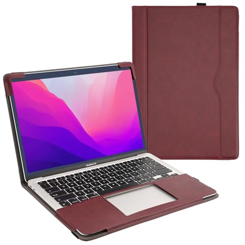 Coque MacBook Pro 13 étui housse protection livre cuir vin rouge A2338 A1989 A1706 TYTX