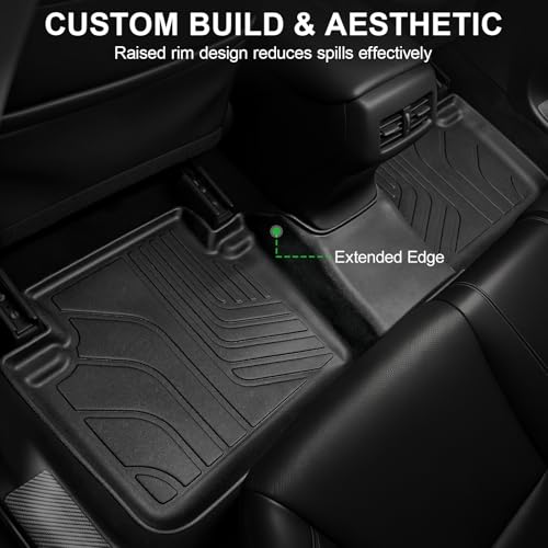 Image of Floor Mats for 2013-2017 Honda Accord Sedan (Not for Vinyl Floors), TPE All Weather Durable Floor Liners Door Sill Guards for Accord Accessories