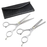 SODIAL(TM) 2 X Professional Hair Cutting & Thinning Scissors Shears Hairdressing Set
