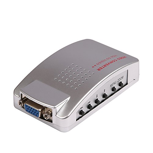 HDE Computer PC Laptop to TV Converter Box- VGA to RCA S-Video Composite Adapter Switch