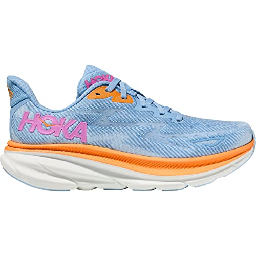 HOKA Damen Clifton 9 Schuhe, airy Blue-Ice Water, US 8