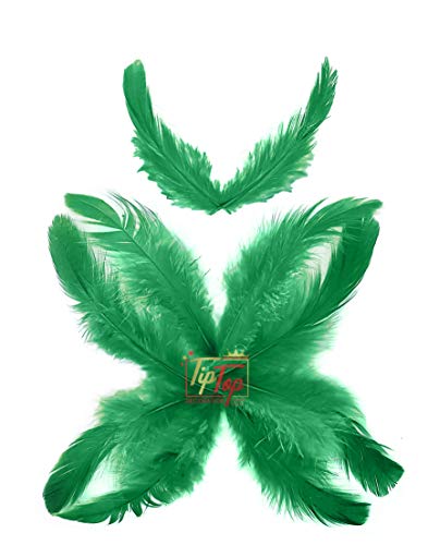 Image of Natural Dyed Feathers 10 cm (80 pieces) (Dark Green)