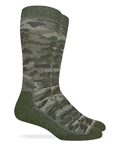 REALTREE Men's Camo Merino Wool Blend Select Socks, Green Camo, Medium