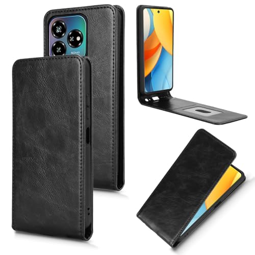Coque ZTE Blade V60 Design étui noir à rabat avec fermeture supérieure