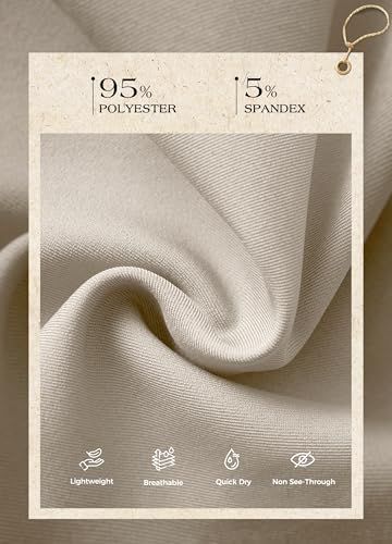 Women's Work Pants Wide Leg Dress Pants Casual Slacks Office Pants High Waisted with Pockets 32" Bone 3XL4