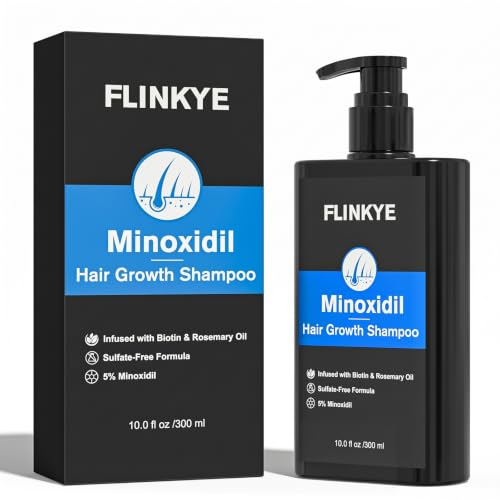 Minoxidil Hair Growth Shampoo for Men & Women - 5% Minoxidil + Biotin + Rosemary Oil Hair Loss Shampoo for All Hair Types Sulfate-Free