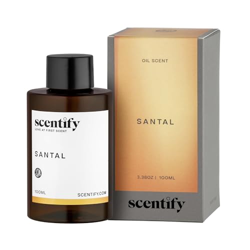 Scentify Santal Aroma Oil Refill Scent for Oil Diffusers - Iris, Amber, Sandalwood, Cedar Scents - Luxurious Relaxing Aromatherapy Diffuser Fragrance 100ml, 3.38 oz