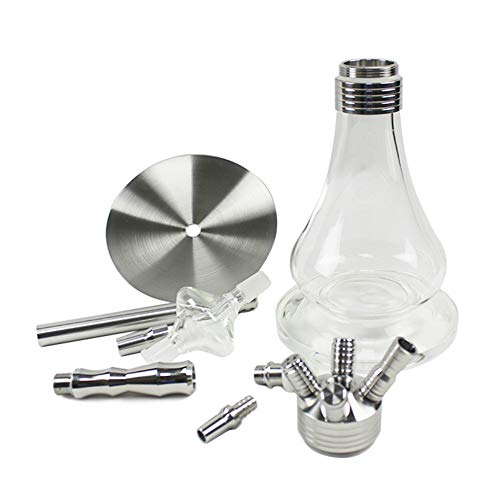 HCDMRE Arab Luxury Extreme Serie 020: 23"Schlauch Shisha Combo Kit Set, Shisha Pipe Glassockel Edelstahl Material Smoking Water Pipe Bong – Bild 4