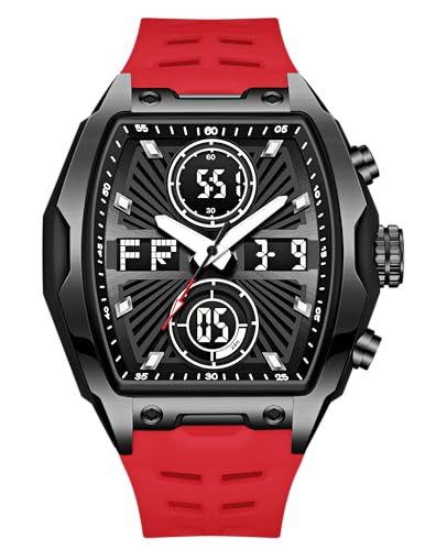 Image of V2A Impact-KUBIX 5410 Analog-Digital Watch for Men | Trendy Tonneau Shape | Bold Fashion Performance Watch with 3 Time Zones, Countdown, 50M Water Resistance, Alarm & Stopwatch