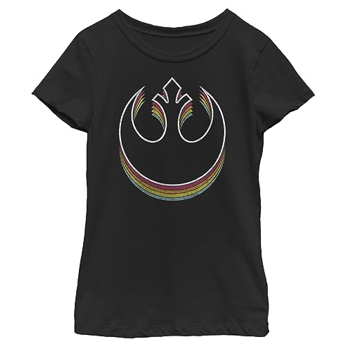 STAR WARS Girl's A New Hope Rainbow Rebel Logo T-Shirt