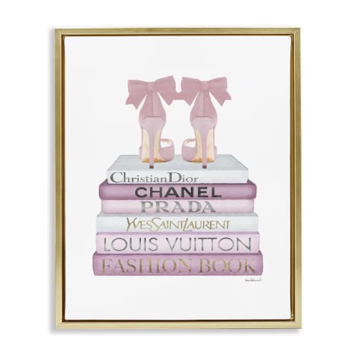 Image of Glam Heels Books Still Life, 24 x 30 Inch Canvas in Floater Frame